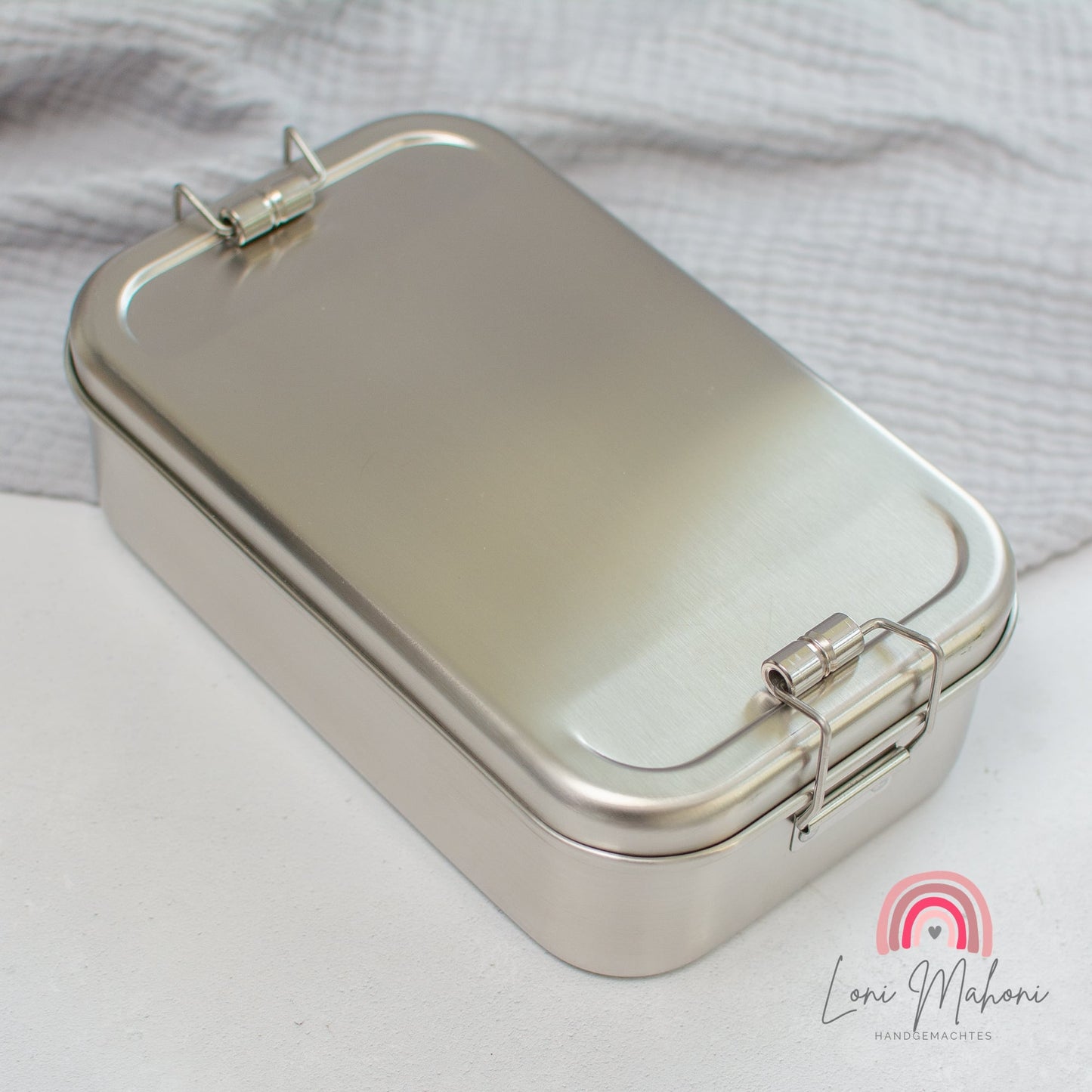 Brotdose aus Edelstahl mit Namen Personalisiert, Motiv Meerjungfrau