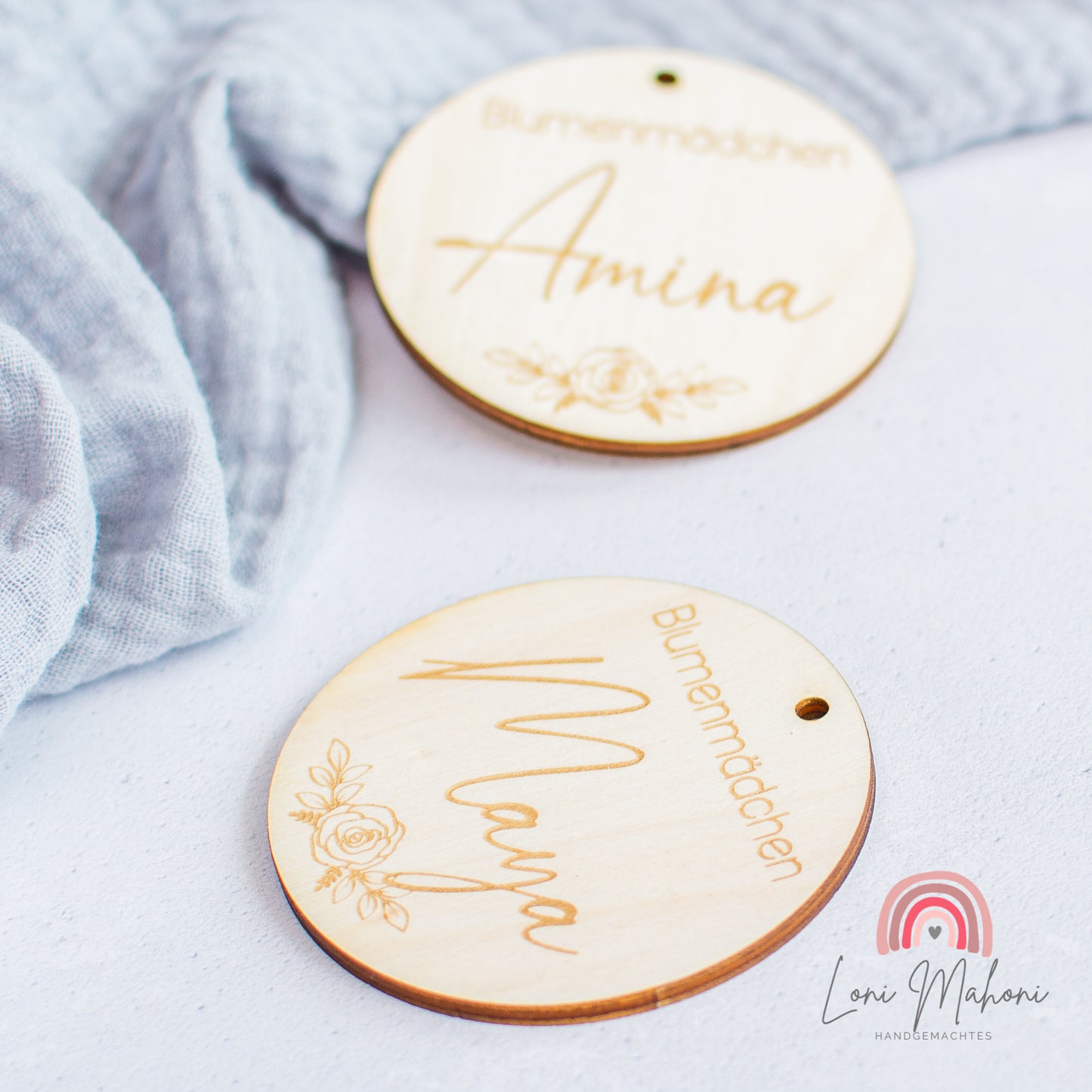 Personalisierter Anhänger für Blumenkinder