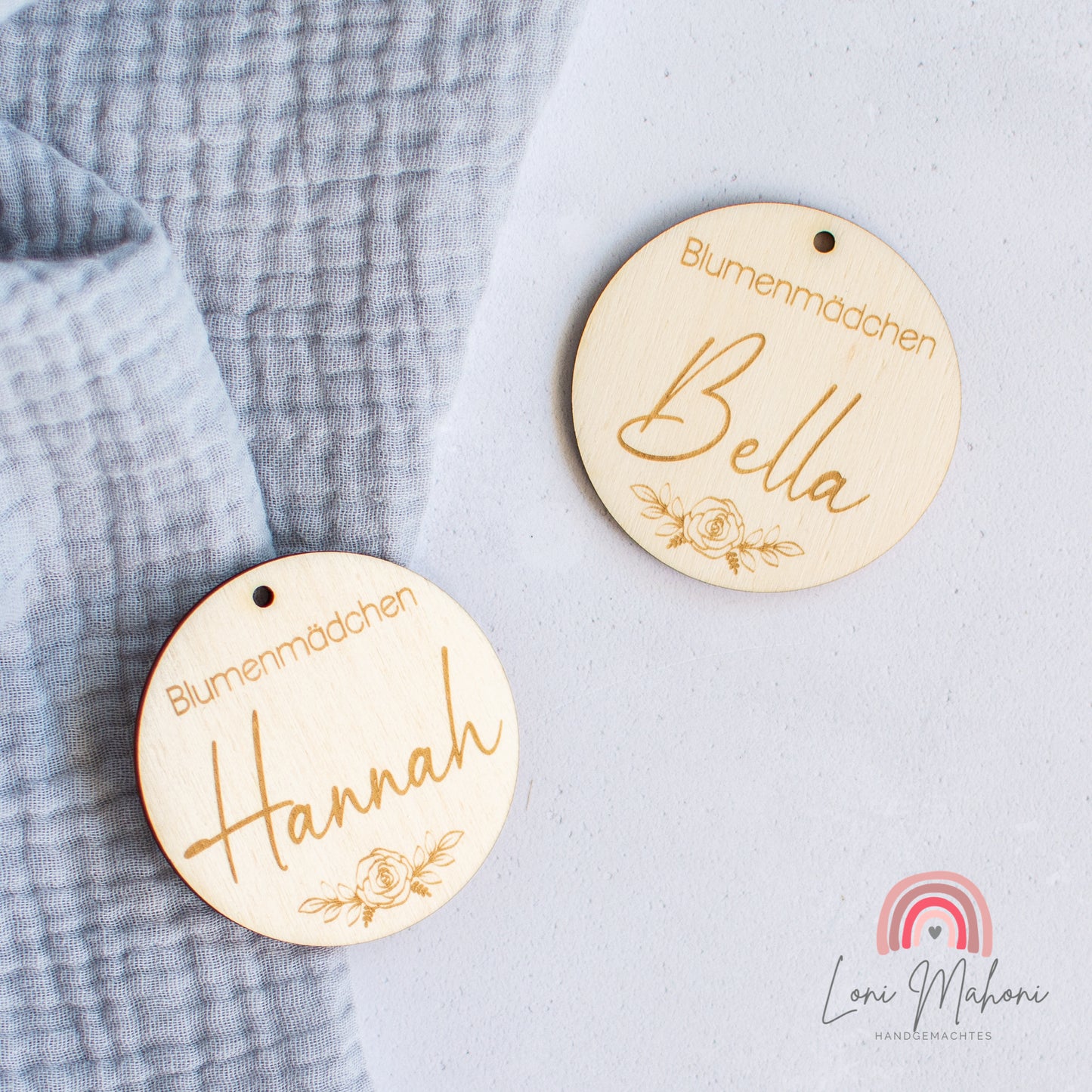 Personalisierter Anhänger für Blumenkinder