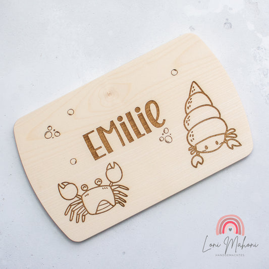 Frühstücksbrett Unterwasser, Motiv: Krabbe