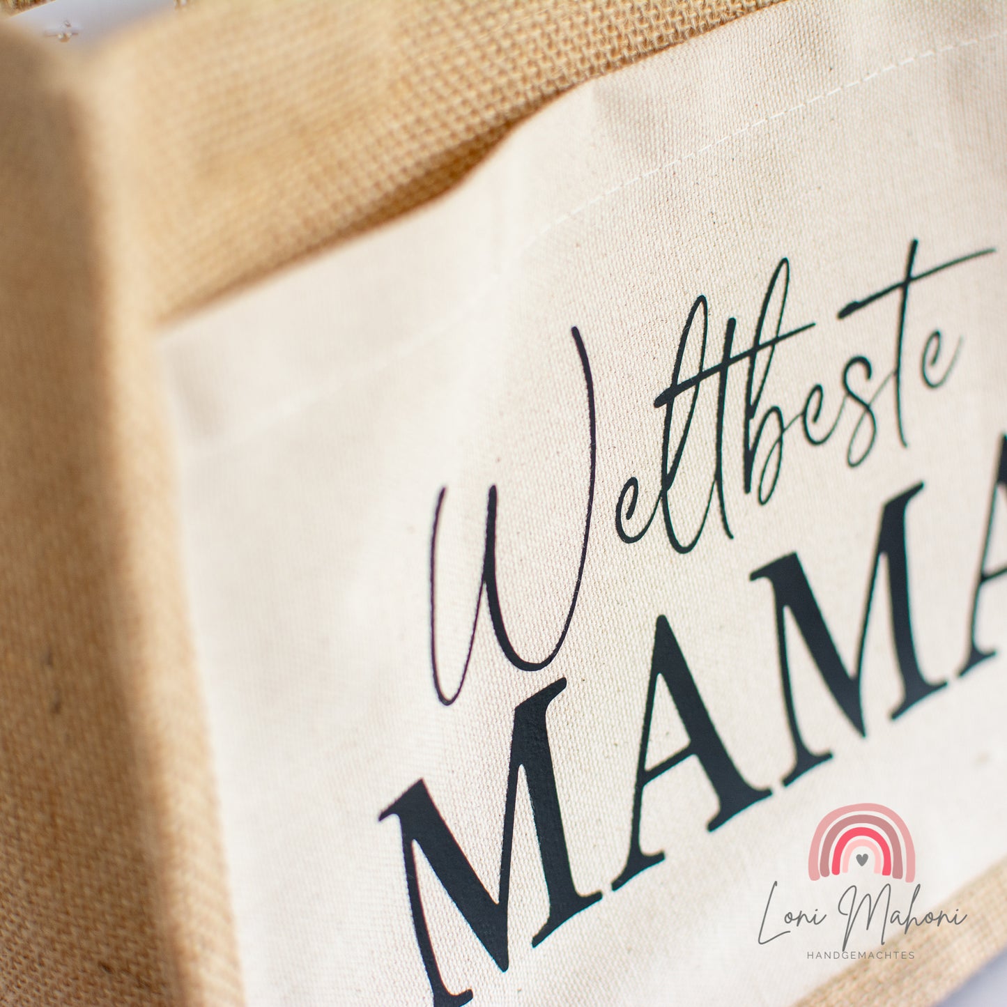 Jute Geschenktasche Weltbeste Mama