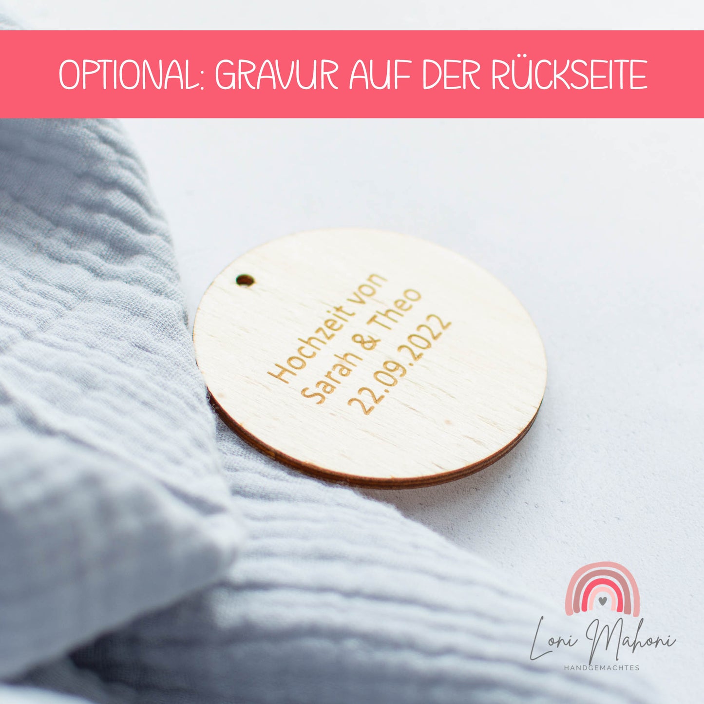 Personalisierter Anhänger für Blumenkinder, Motiv: Herzen