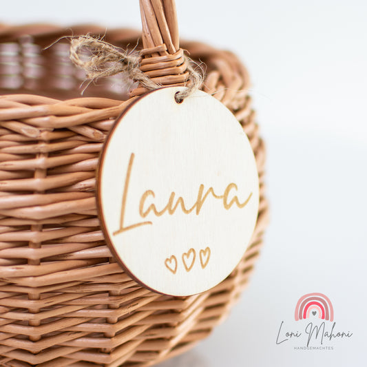 Personalisierter Anhänger für Blumenkinder, Motiv: Herzen