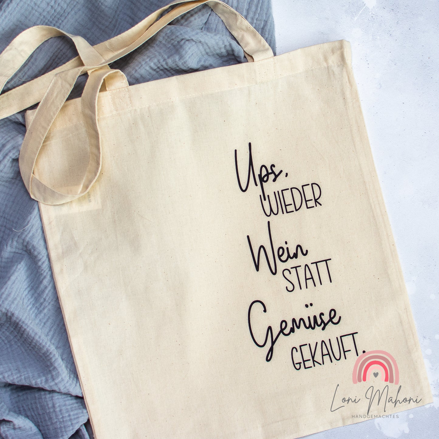 Stoffbeutel "Wein statt Gemüse"