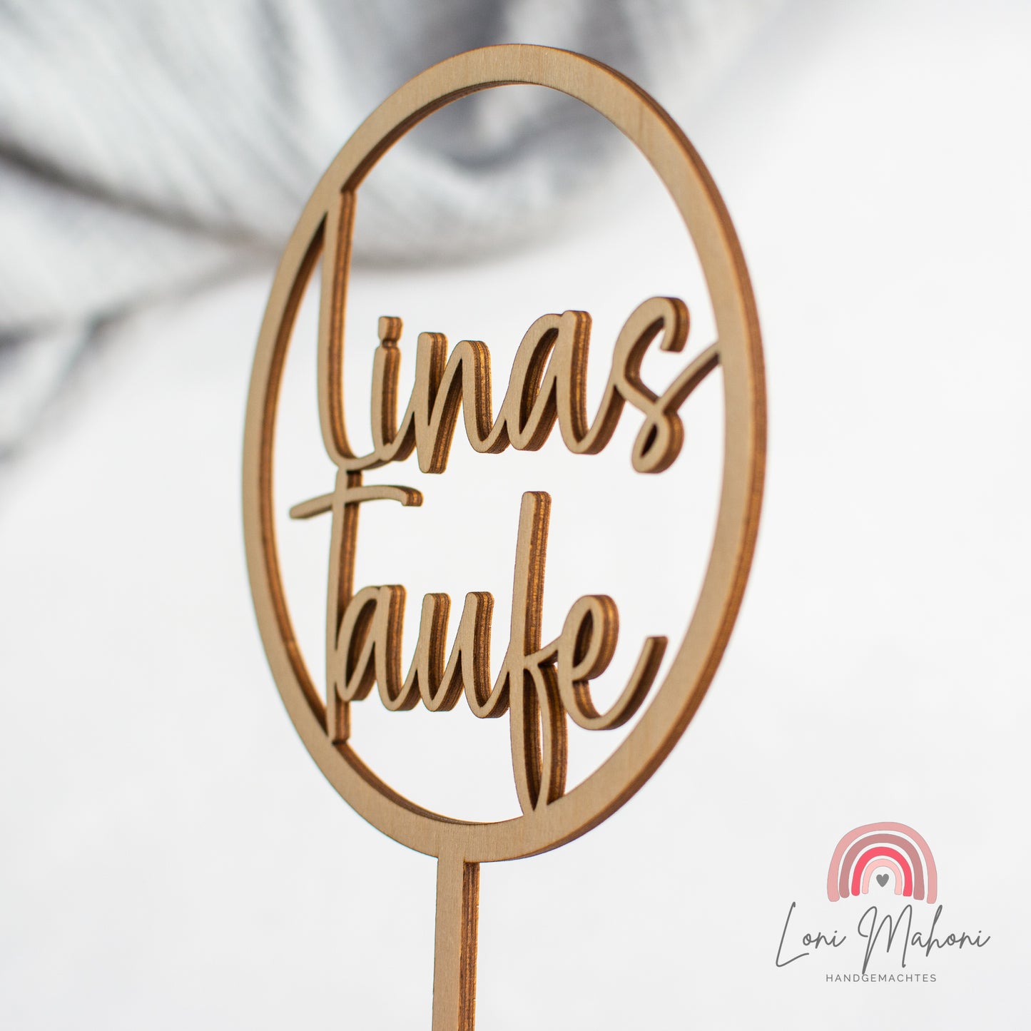 Cake Topper Taufe aus Holz, personalisiert