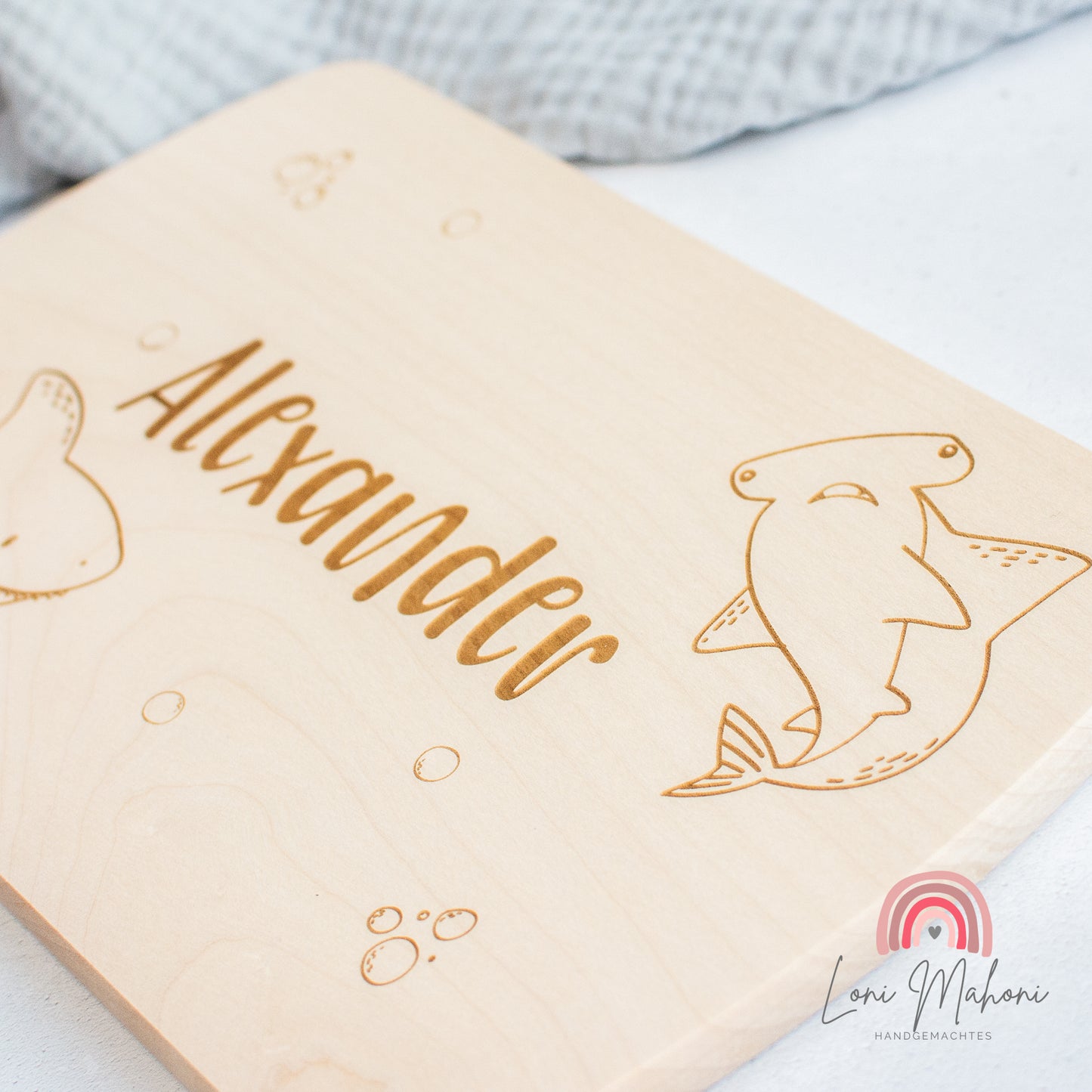 Frühstücksbrett Unterwasser, Motiv: Haie