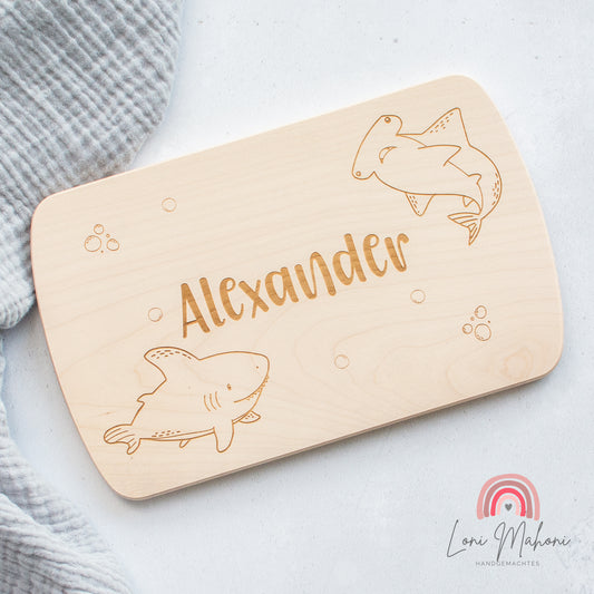 Frühstücksbrett Unterwasser, Motiv: Haie