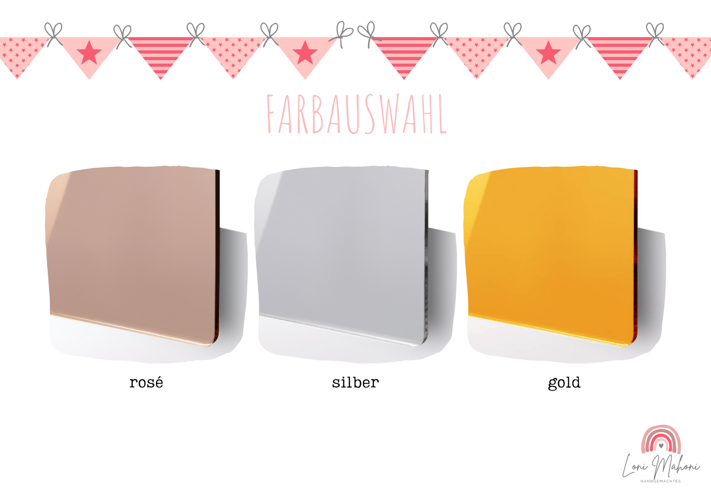 Anhänger aus Spiegelacrly, personalisiert für Christbaum oder als Geschenkanhänger