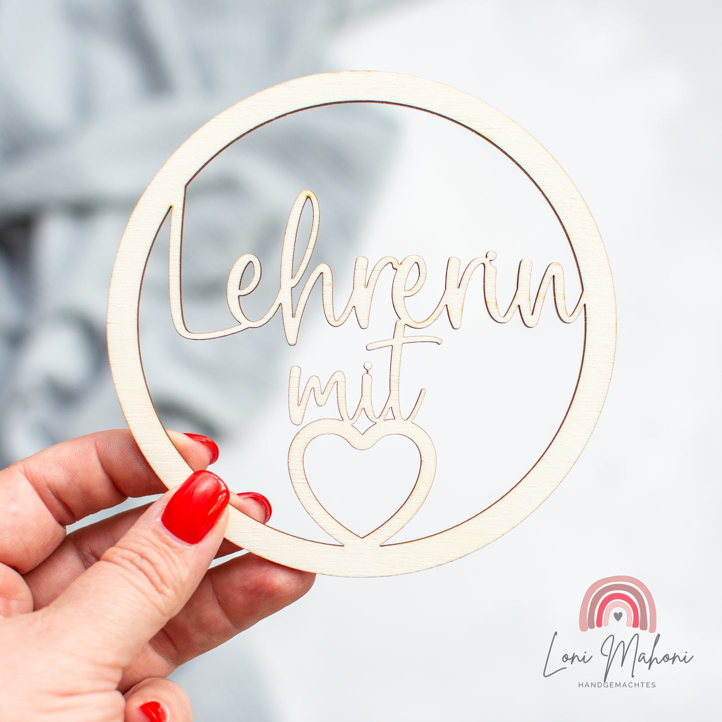 Dekoanhänger Erzieherin mit Herz, Lehrerin mit Herz, Pädagogin mit Herz