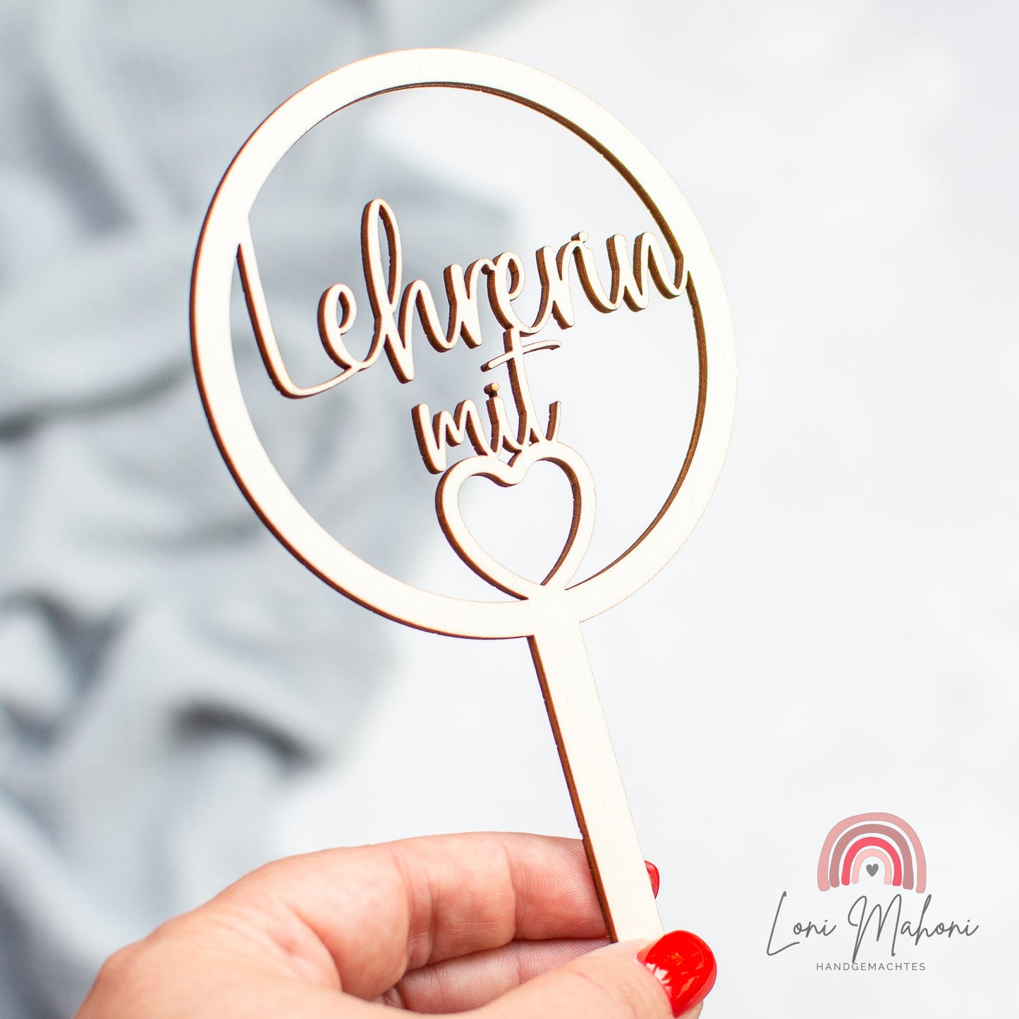 Dekostecker Erzieherin mit Herz, Lehrerin mit Herz, Pädagogin mit Herz