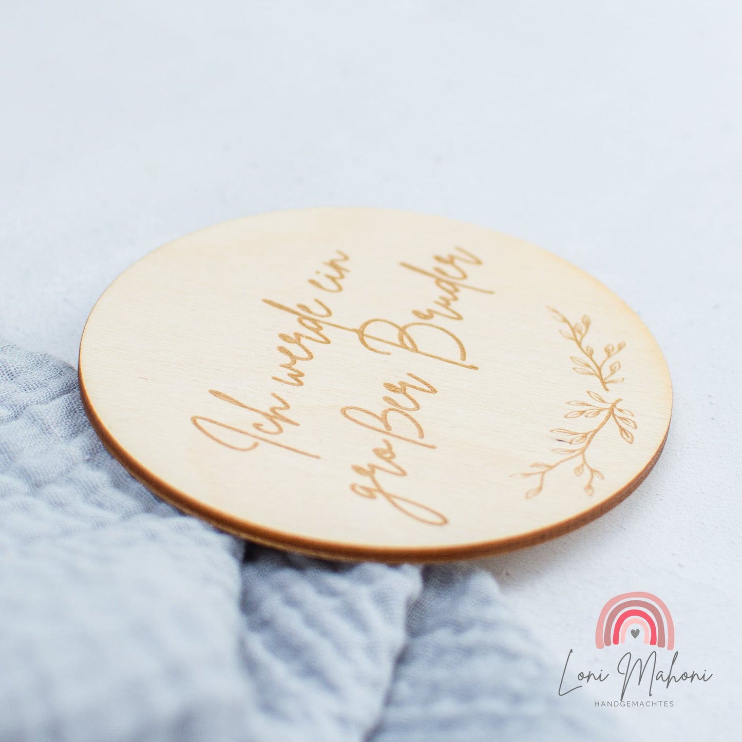 Schwangerschaft verkünden "Ich werde ein großer Bruder" Holzscheibe