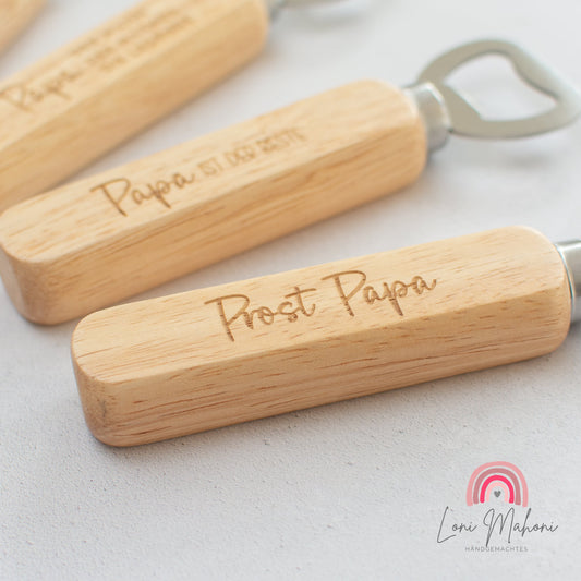 Flaschenöffner graviert, als Geschenk zum Vatertag, personalisierbar