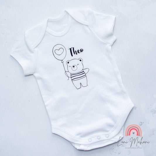 Babybody mit Bär, personalisiert