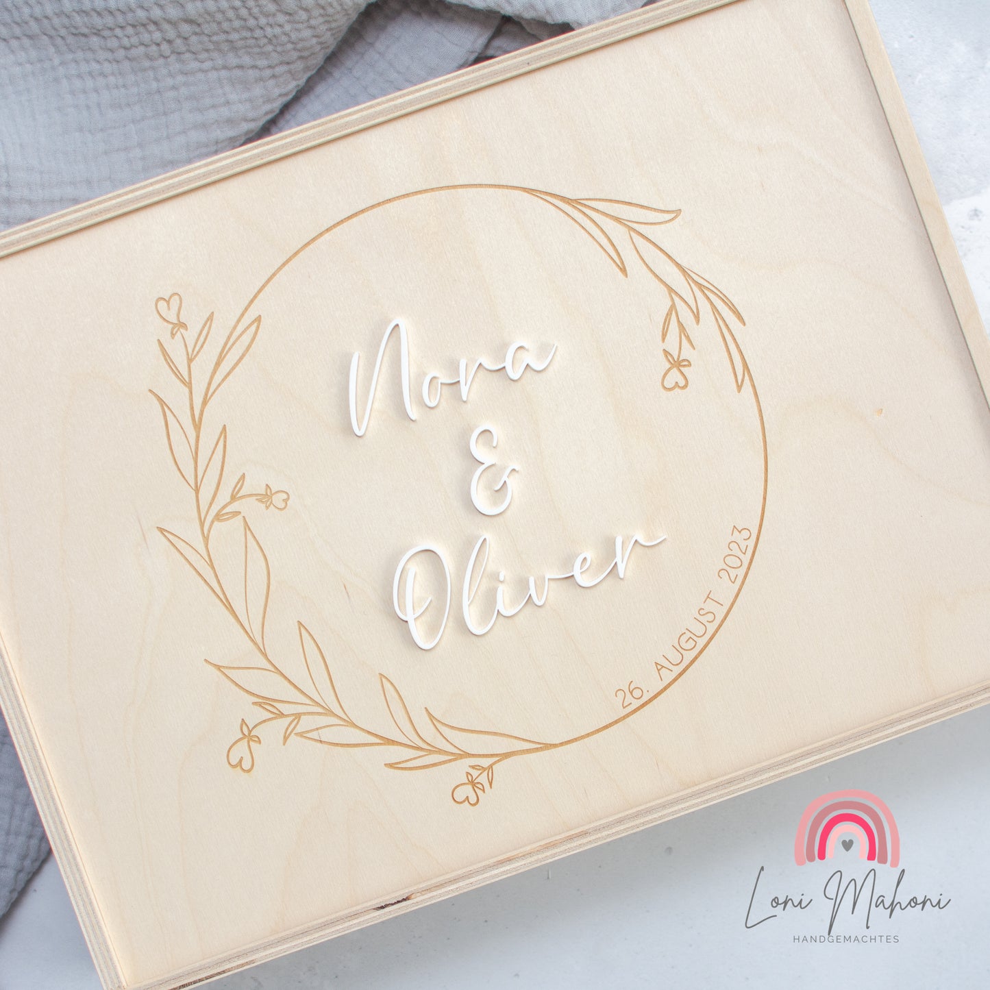 Erinnerungsbox zur Hochzeit, personalisiert HS04H09