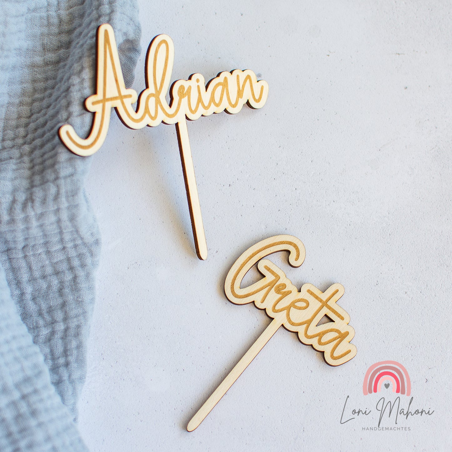 Cake Topper, personalisiert mit Vornamen oder Happy Birthday