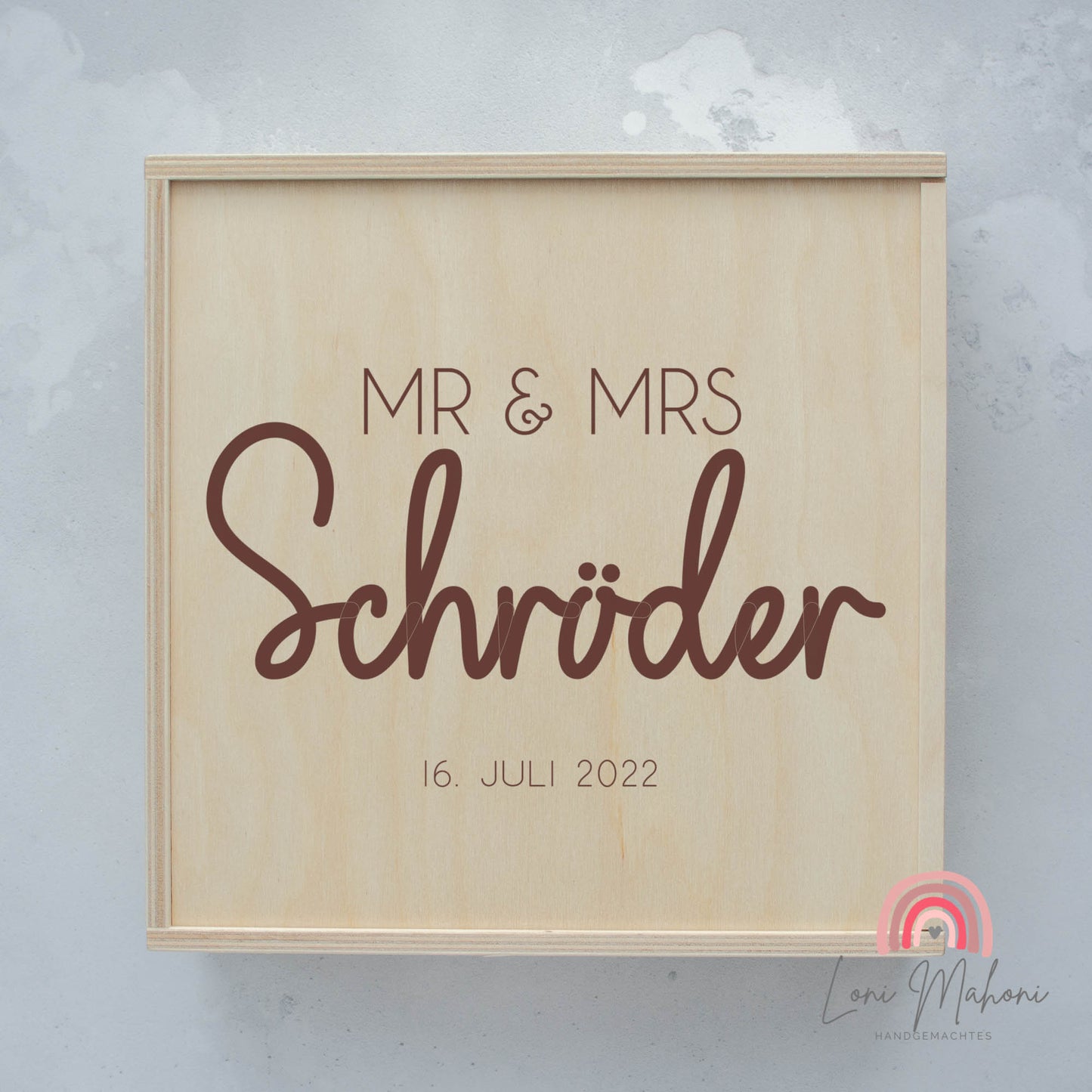 Erinnerungsbox zur Hochzeit, personalisiert