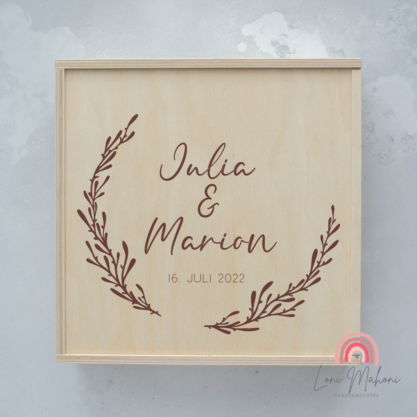 Erinnerungsbox zur Hochzeit, personalisiert