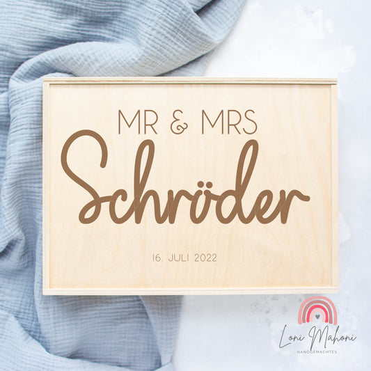 Erinnerungsbox zur Hochzeit - Mr & Mrs